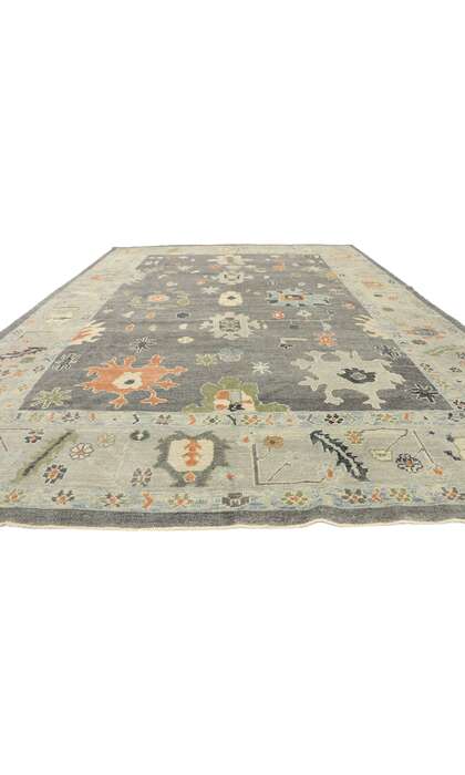 9 x 12 Earth-Tone Turkish Oushak Rug 52829