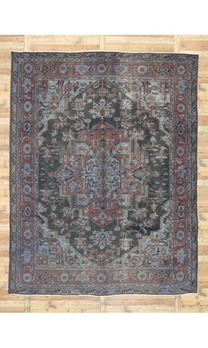 10 x 13 Antique Turkish Heriz Rug 52839