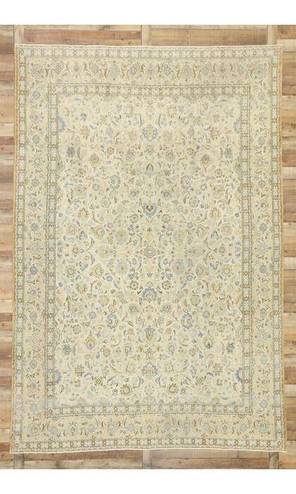 9 x 13 Antique Persian Kashan Rug 52843