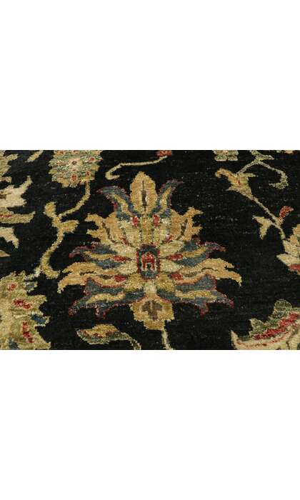 10 x 14 Vintage Black Pakistani Tabriz Rug 77413