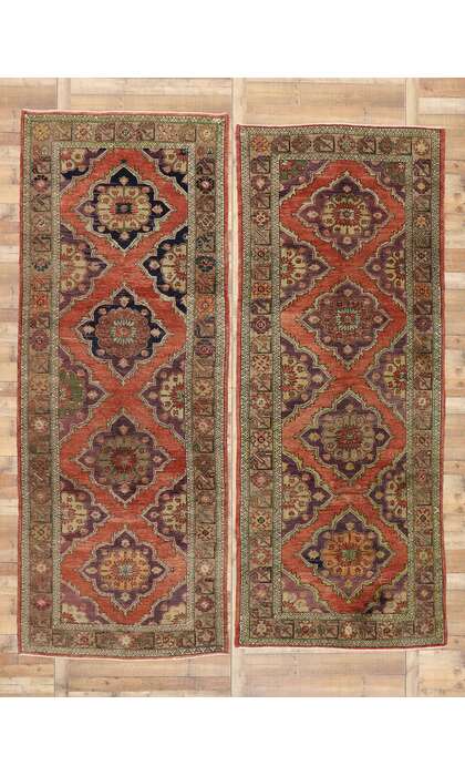5 x 12 Vintage Turkish Oushak Rug Runner 51792