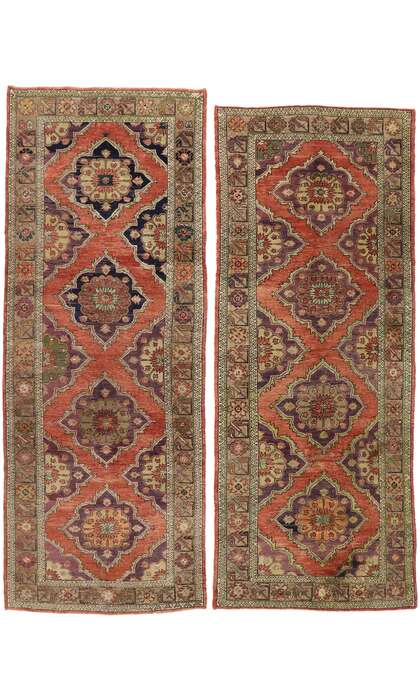 5 x 12 Vintage Turkish Oushak Rug Runner 51793