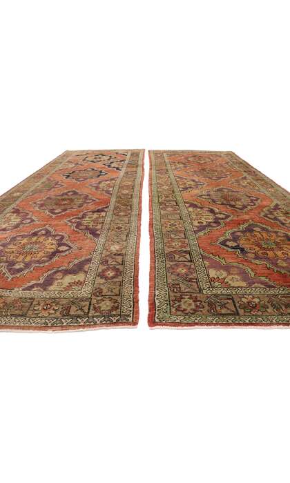 5 x 12 Vintage Turkish Oushak Rug Runner 51793