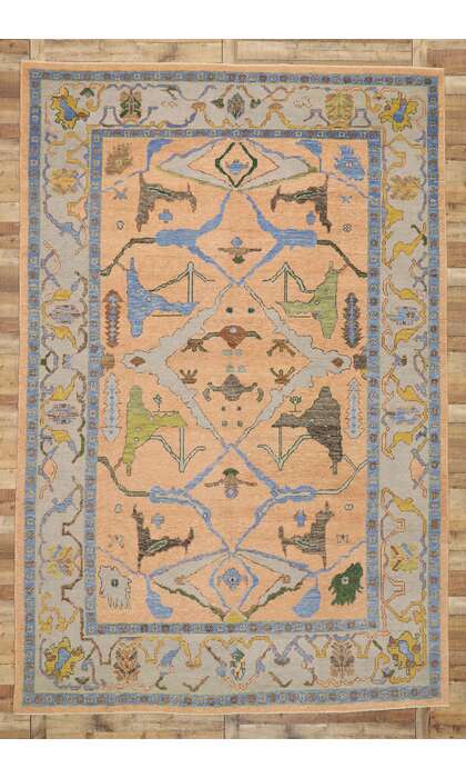 9 x 14 Colorful Oushak Rug 52786