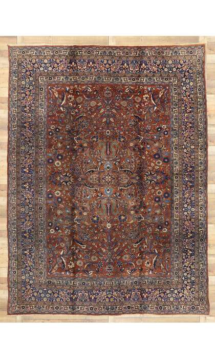 9 x 12 Antique Persian Mashhad Rug 71212