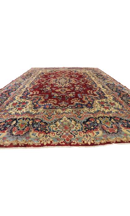 10 x 14 Vintage Persian Yazd Rug 73735