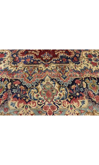 10 x 14 Vintage Persian Yazd Rug 73735