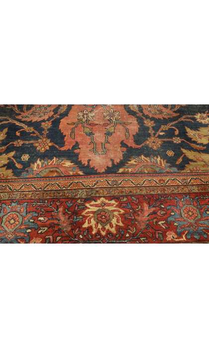 9 x 12 Distressed Antique Persian Farahan Rug 76816