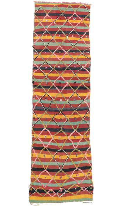 4 x 15 Vintage High-Low Taznakht Moroccan Rug 20183