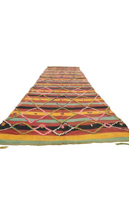 4 x 15 Vintage High-Low Taznakht Moroccan Rug 20183