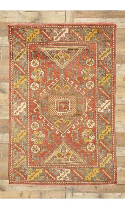 4 x 6 Vintage Turkish Oushak Rug 51213