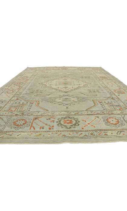 9 x 12 Modern Blue-Gray Turkish Oushak Rug 52870