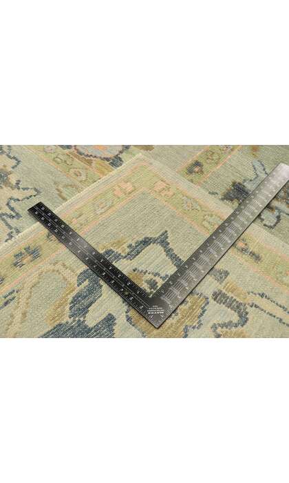 9 x 13 Earthy Pastel Oushak Rug 52913