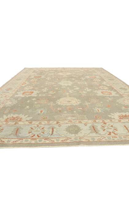 9 x 12 Earth-Tone Turkish Oushak Rug 52940