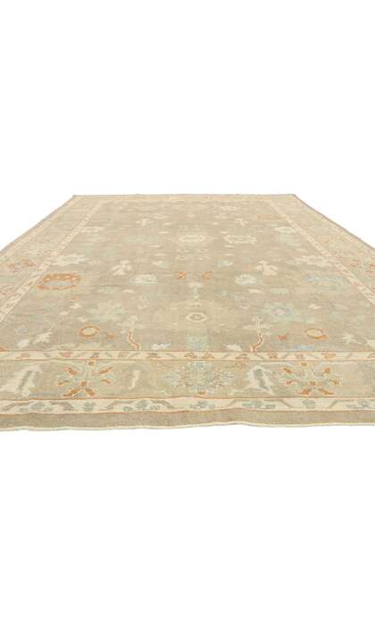9 x 13 Earth-Tone Turkish Oushak Rug 52943