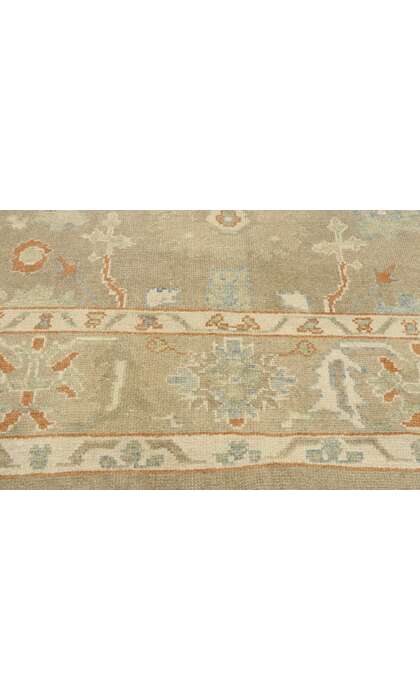 9 x 13 Earth-Tone Turkish Oushak Rug 52943