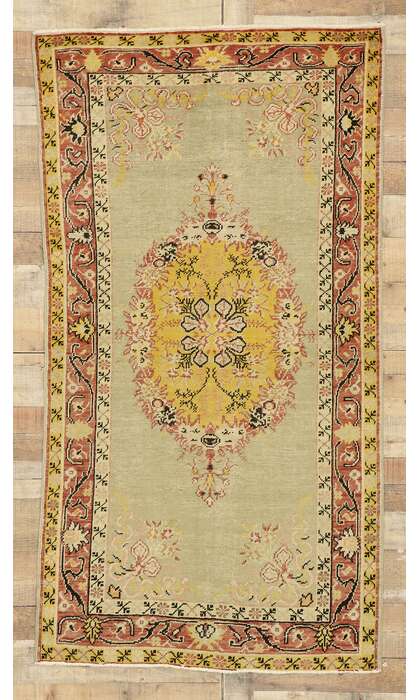 3 x 6 Antique Turkish Oushak Rug 73785
