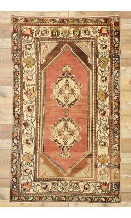 4 x 7 Vintage Turkish Oushak Rug 73864