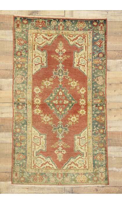 4 x 6 Vintage Turkish Oushak Rug 73915