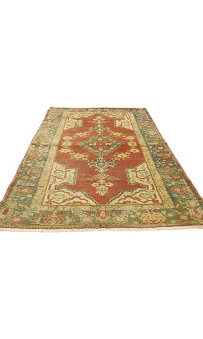4 x 6 Vintage Turkish Oushak Rug 73915