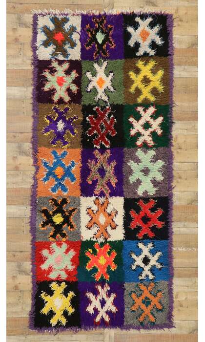 4 x 10 Vintage Moroccan Rag Rug 77356