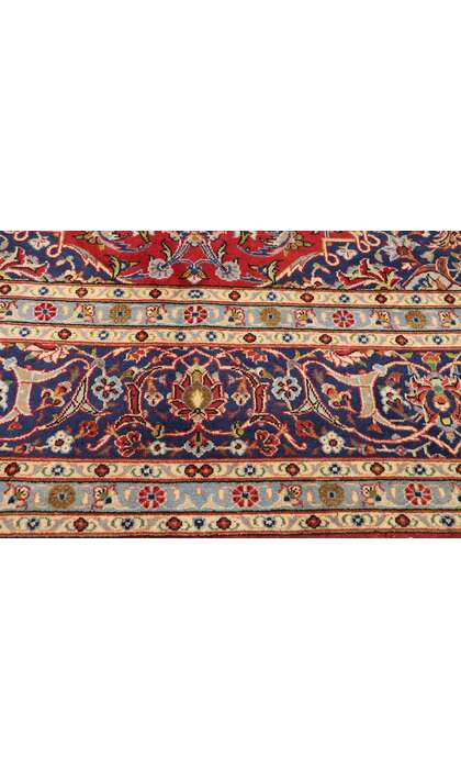 10 x 13 Vintage Persian Kashan Rug 77420