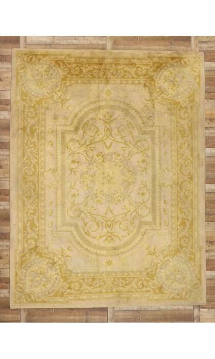 9 x 12 Antique Aubusson Rug 77421