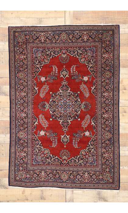 5 x 7 Vintage Kashan Rug 77427
