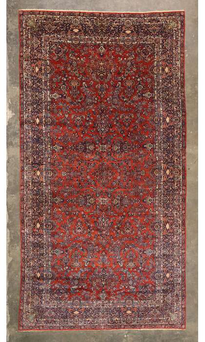 11 x 21 Late 19th Century Antique Persian Qazvin Rug 77432