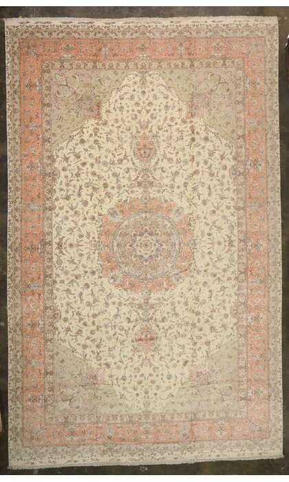 16 x 26 Vintage Persian Tabriz Rug 77438