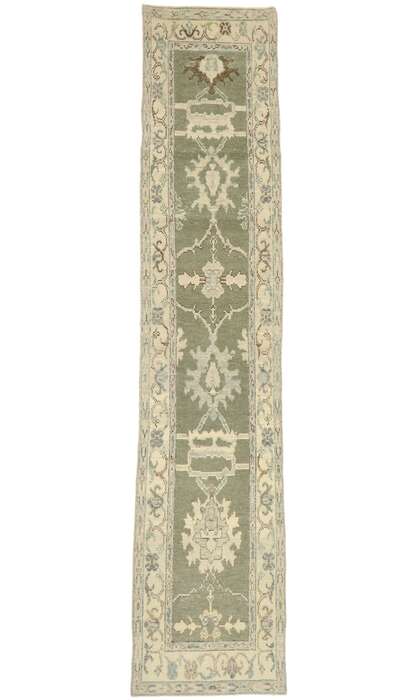 3 x 13 Earth-Tone Turkish Oushak Rug Runner 52893
