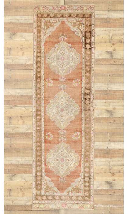 4 x 11 Vintage Turkish Oushak Rug 52979