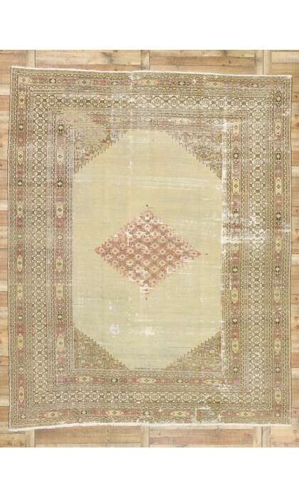 10 x 13 Distressed Antique Persian Khorassan Rug 73072