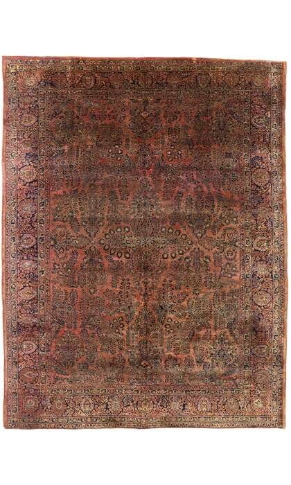 10 x 13 Antique Persian Sarouk Rug 7495210 x 13 Antique Persian Sarouk Rug 74952