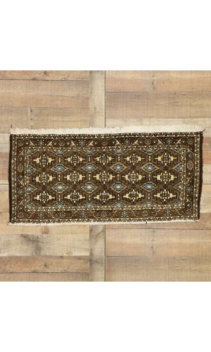1 x 4 Vintage Persian Mashhad Rug 75166