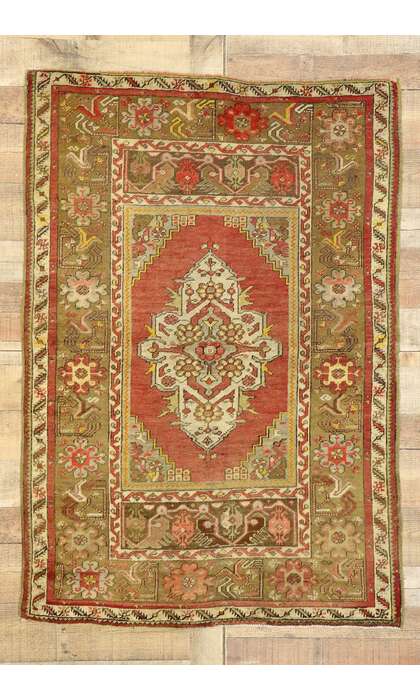 4 x 5 Vintage Turkish Oushak Rug 51178