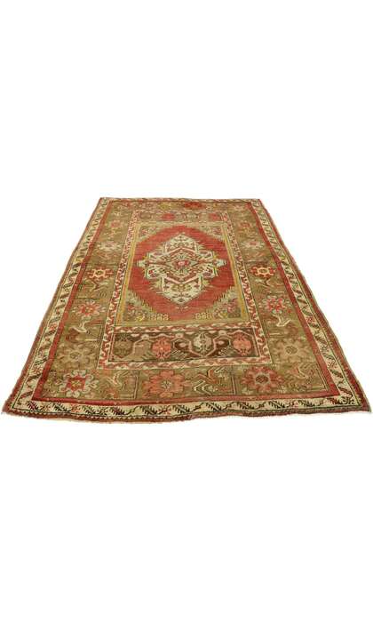 4 x 5 Vintage Turkish Oushak Rug 51178