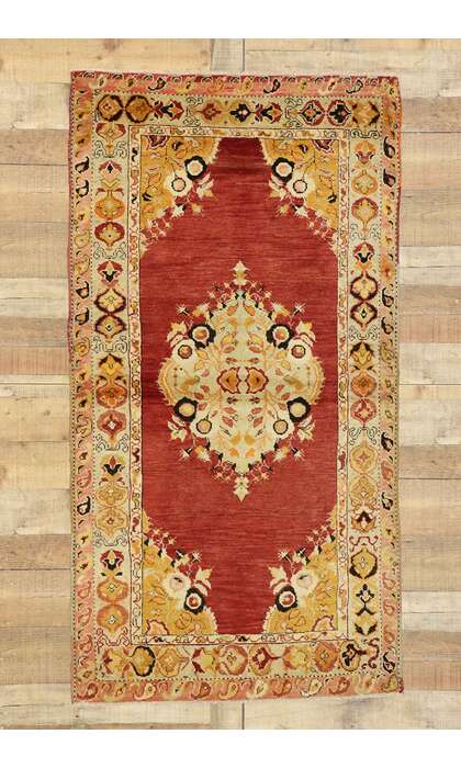 3 x 6 Vintage Red Turkish Oushak Rug 51267