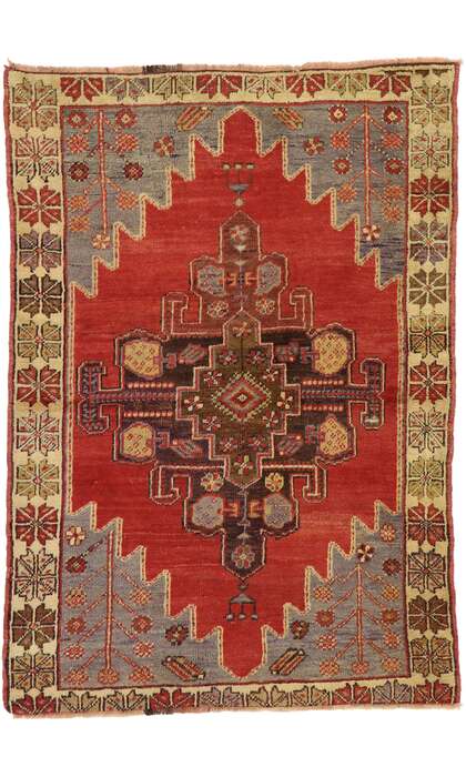 3 x 5 Vintage Red Turkish Oushak Rug 51386
