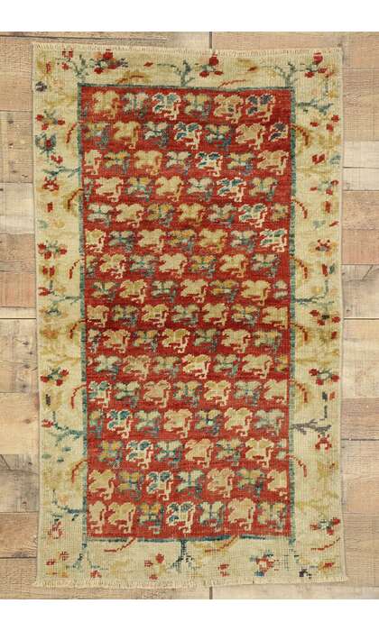 2 x 4 Vintage Turkish Oushak Rug 52096