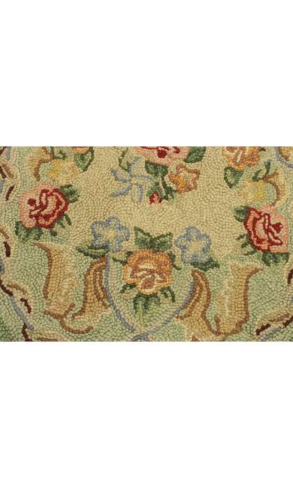 2 x 3 Antique Chinese Floral Hooked Rug 71006