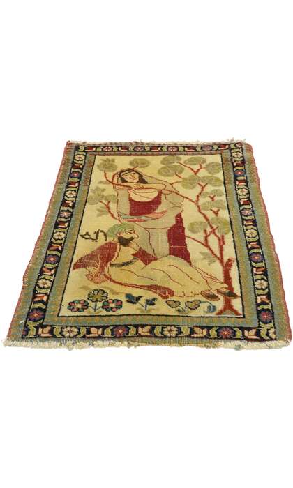 2 x 2 Antique Tabriz Pictorial Rug 715362 x 2 Antique Tabriz Pictorial Rug 71536