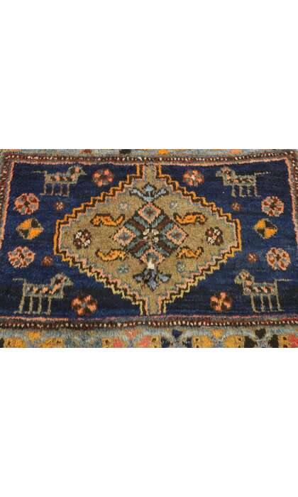 2 x 3 Antique-Worn Persian Hamadan Rug 72553