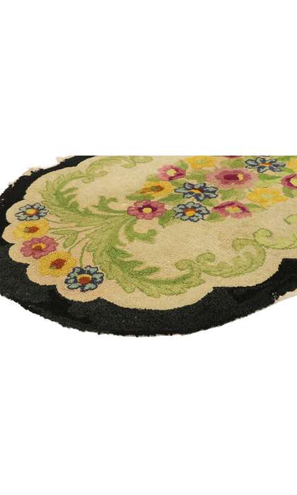 3 x 5 Antique American Floral Hooked Rug 74346