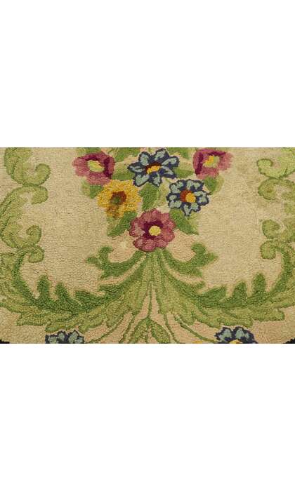 3 x 5 Antique American Floral Hooked Rug 74346