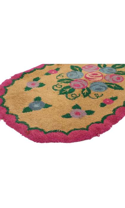 2 x 3 Antique American Floral Hooked Rug 74353