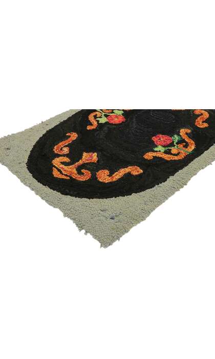 2 x 3 Antique American Floral Hooked Rug 74354