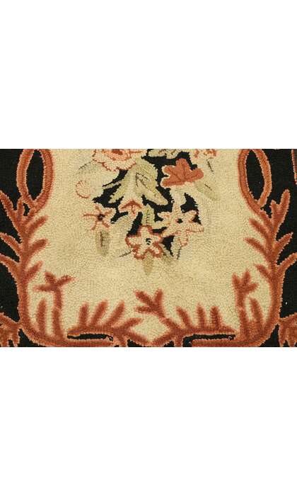 2 x 4 Antique American Floral Hooked Rug 74358
