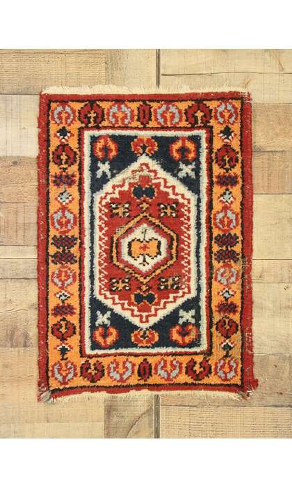 1 x 2 Vintage Indian Oushak Rug 74913