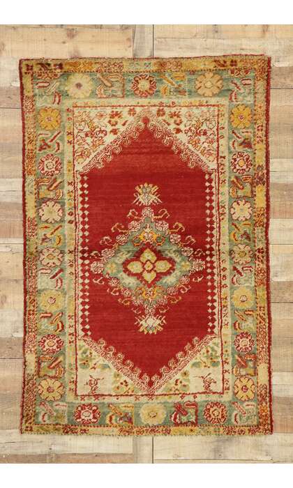 4 x 6 Antique Turkish Oushak Rug 74954